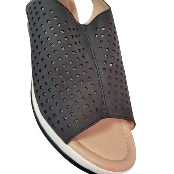 Jeossy Women's Platform Peep Toe Wedge High Heel Sandals Black Size 8 - Picture 12 of 12